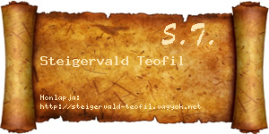 Steigervald Teofil névjegykártya